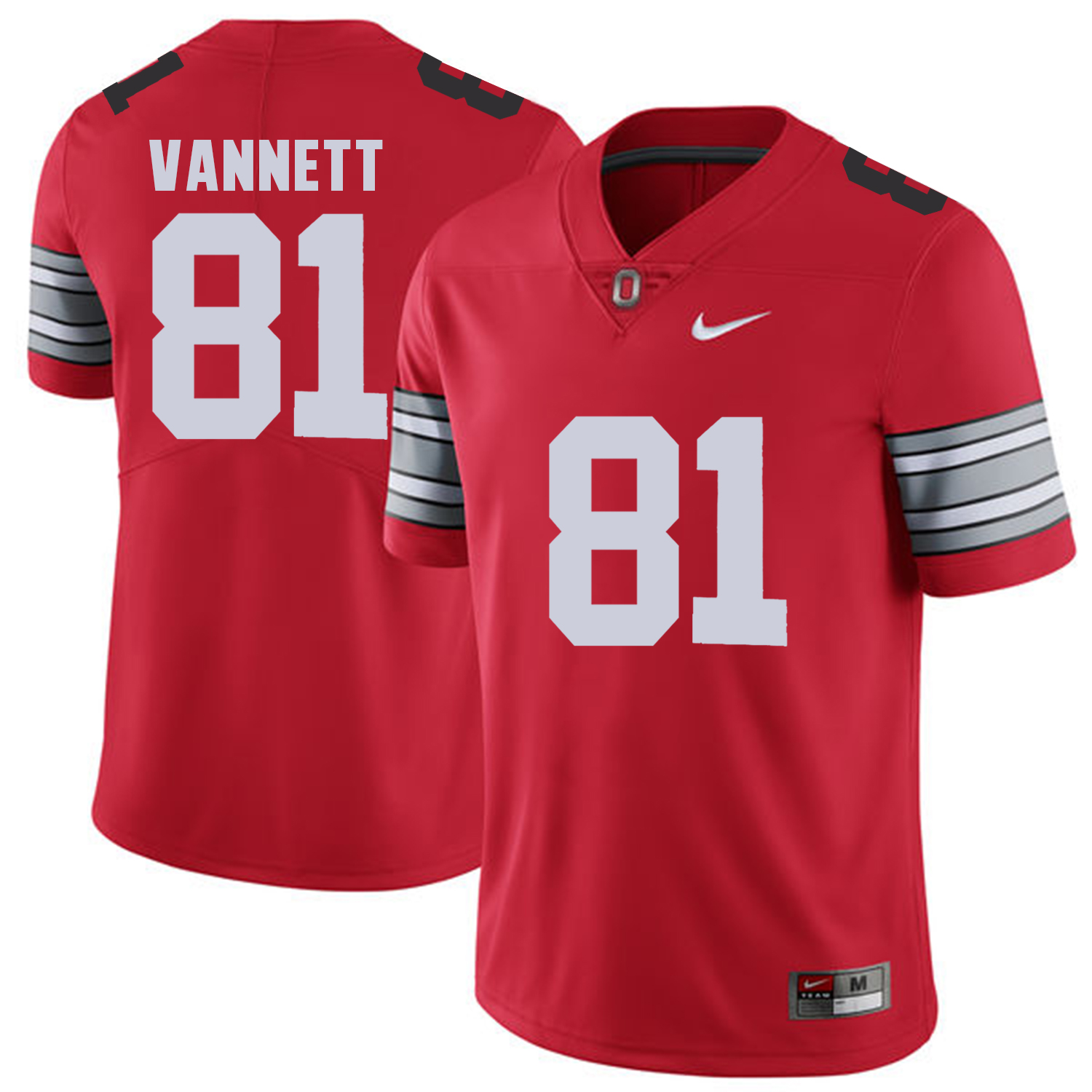 Men Ohio State #81 Vannett Red Customized NCAA Jerseys->->Custom Jersey